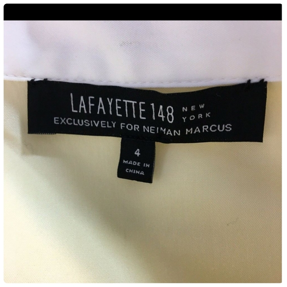 Lafayette 148 For Neiman Marcus Pale Yellow Button Down Career Blouse Size 4● - Picture 9 of 11